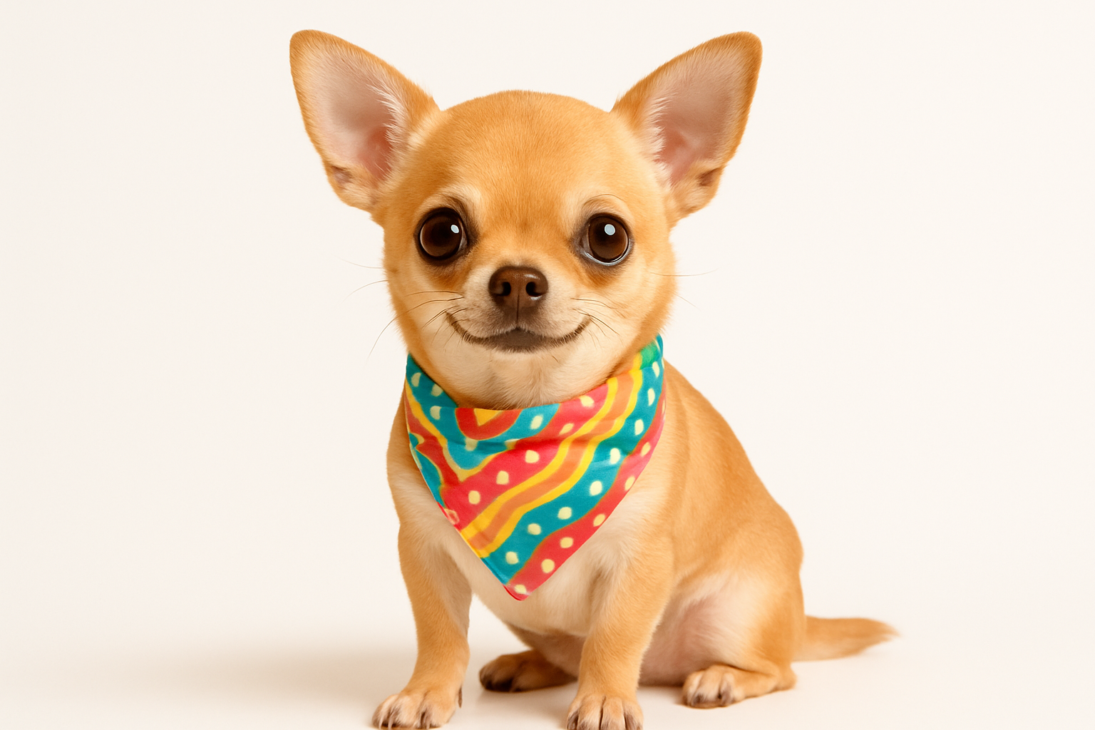 an image of a chiwawa wearing a bandana